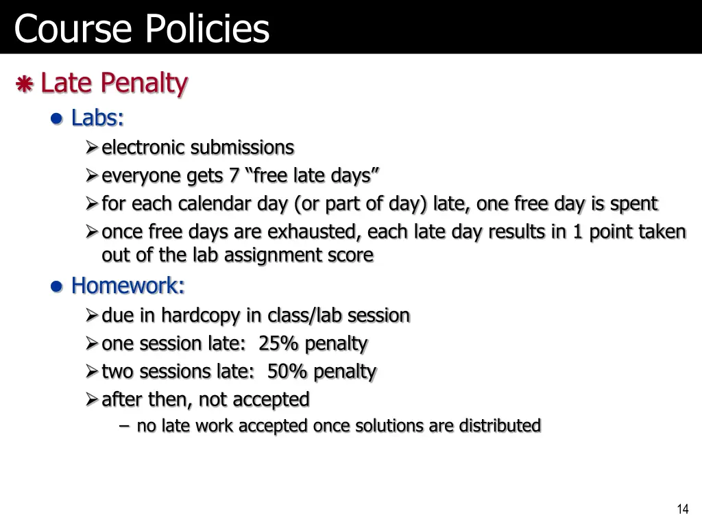course policies