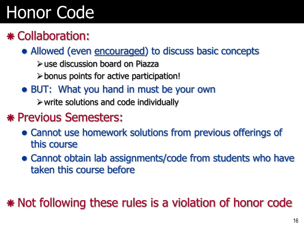 honor code