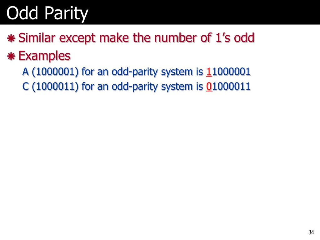 odd parity