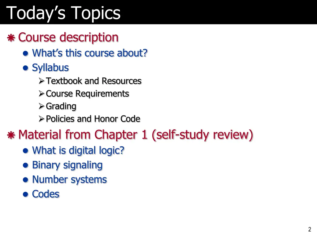 today s topics