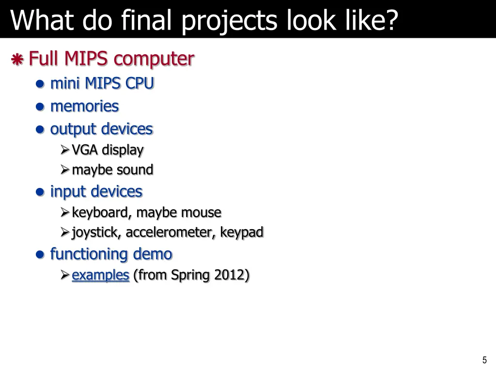 what do final projects look like