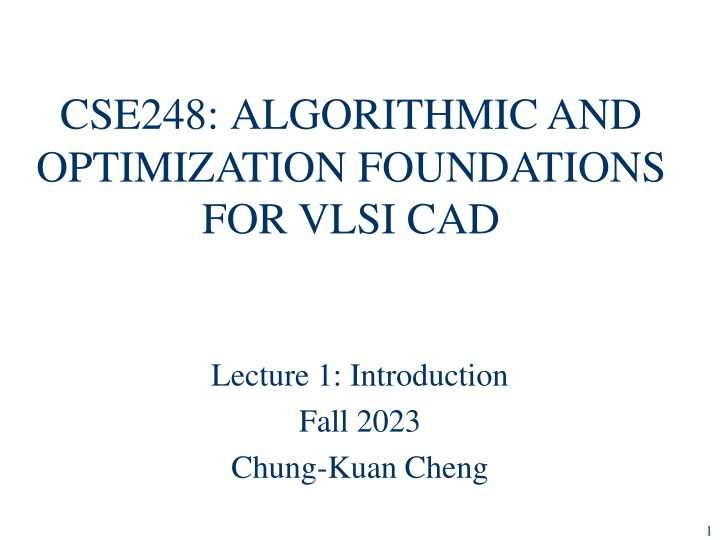 cse248 algorithmic and optimization foundations