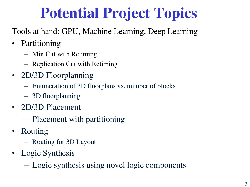 potential project topics