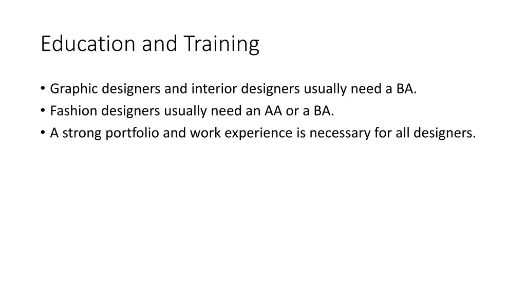 education and training