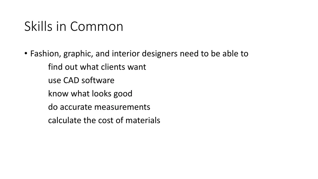 skills in common