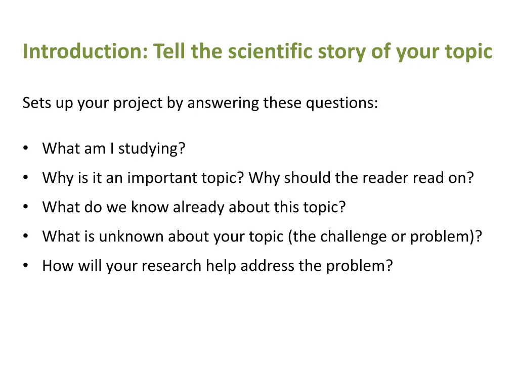 introduction tell the scientific story of your