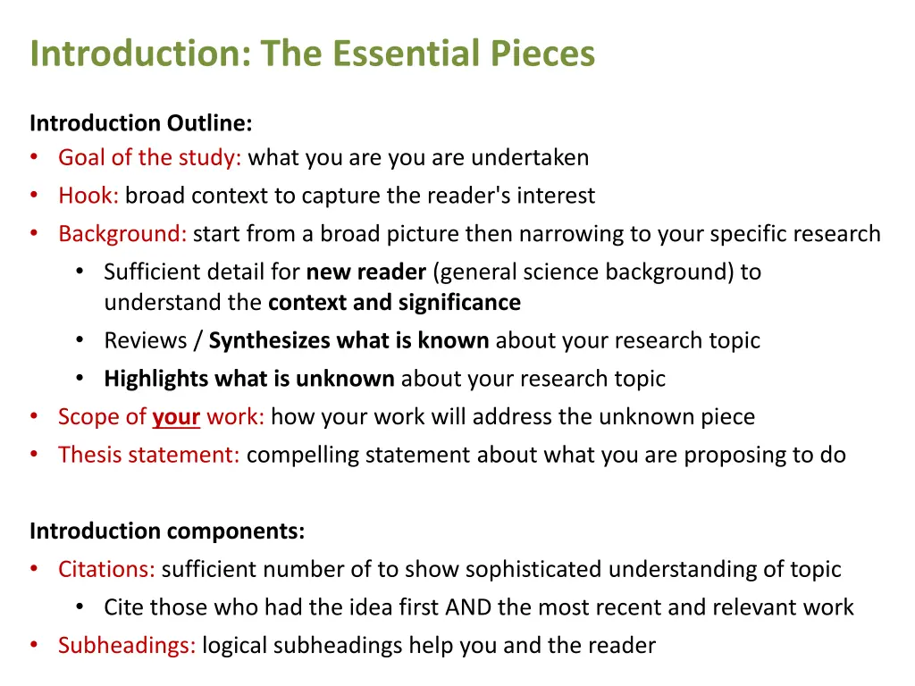 introduction the essential pieces