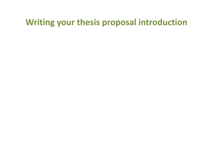 writing your thesis proposal introduction