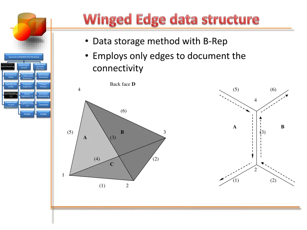data storage method with b rep employs only edges