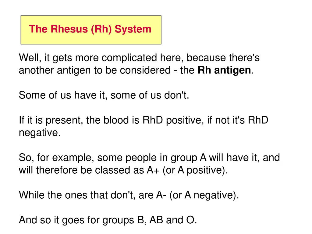 the rhesus rh system