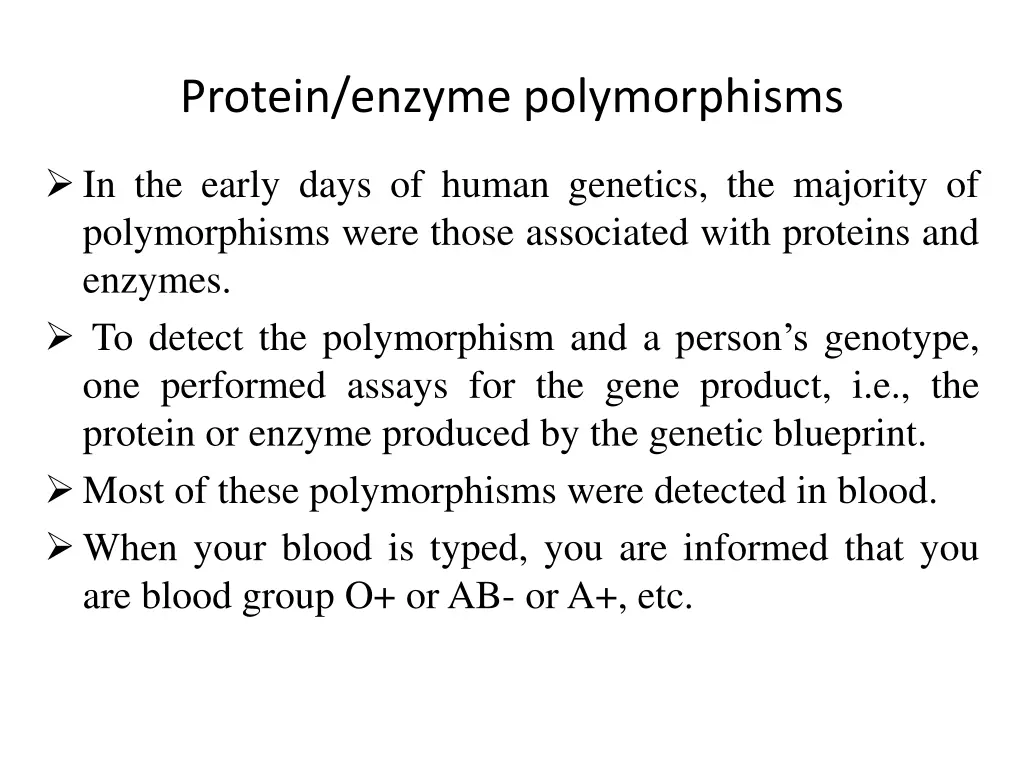 protein enzyme polymorphisms