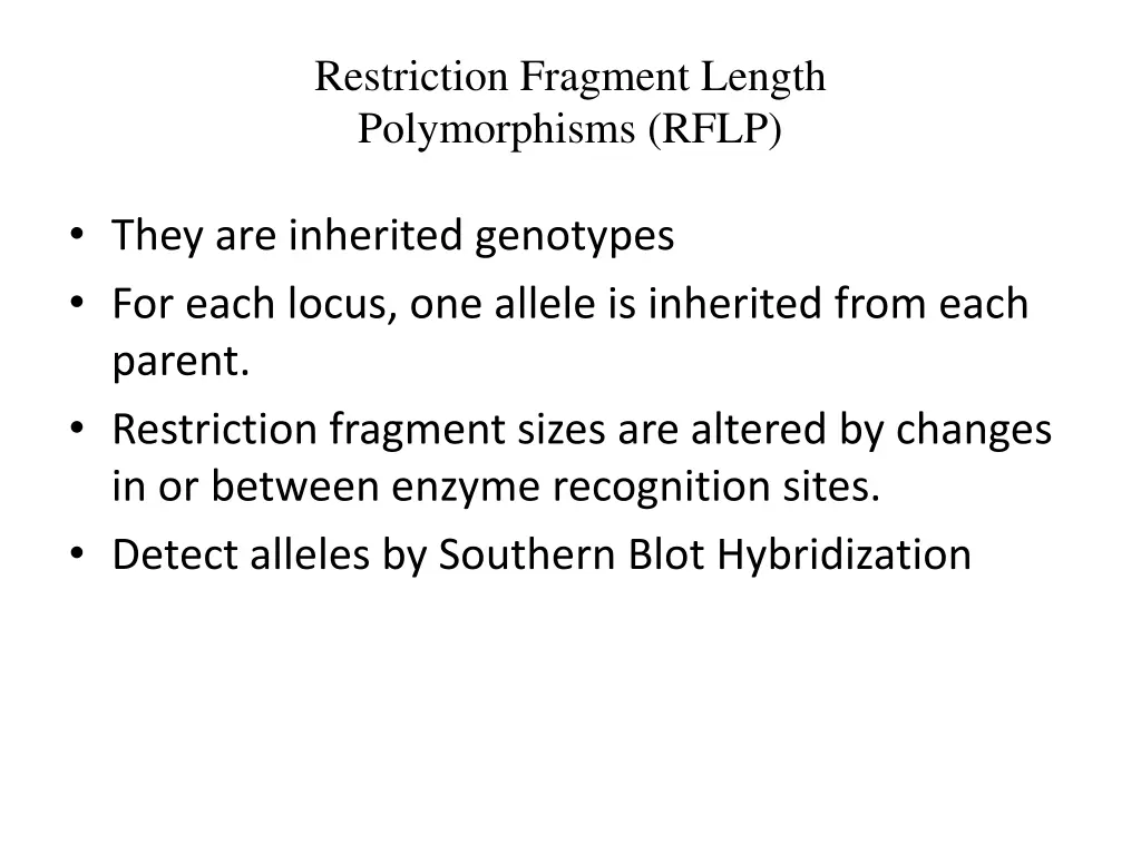 restriction fragment length polymorphisms rflp