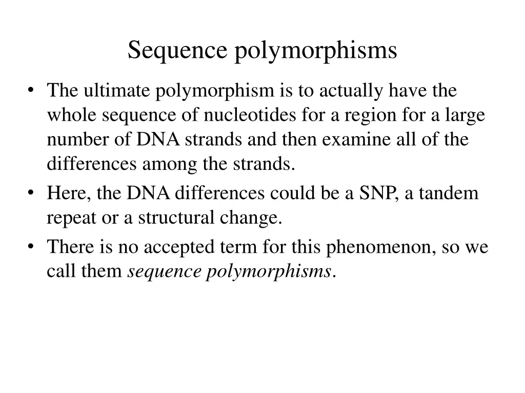 sequence polymorphisms