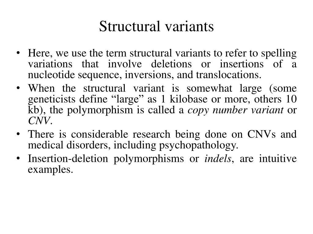 structural variants