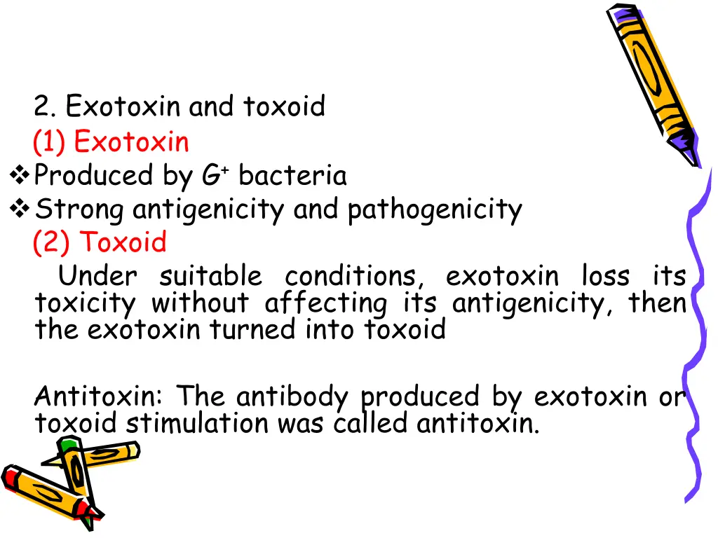 2 exotoxin and toxoid 1 exotoxin produced