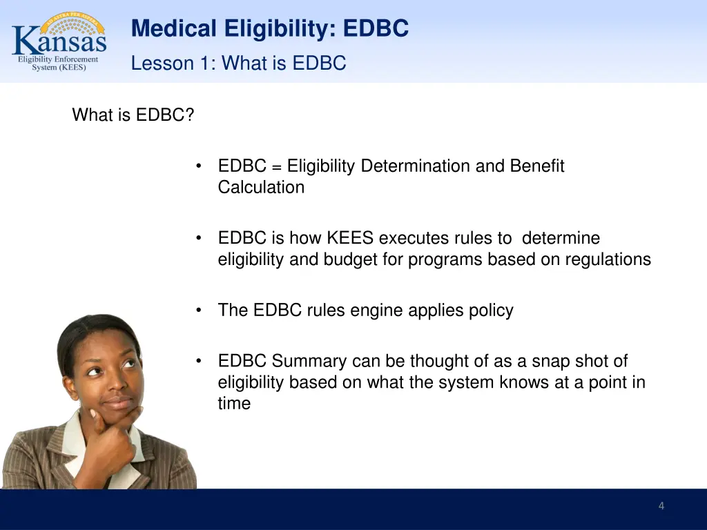 medical eligibility edbc 1