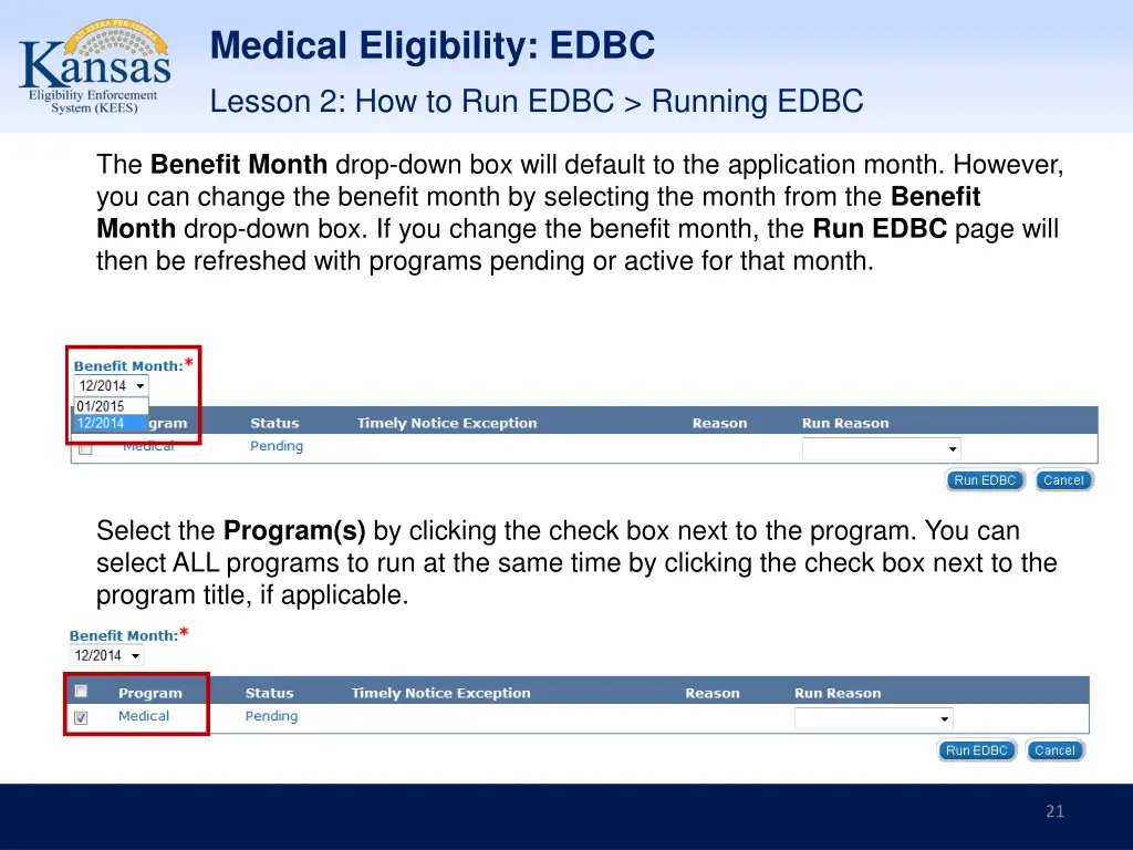 medical eligibility edbc 18