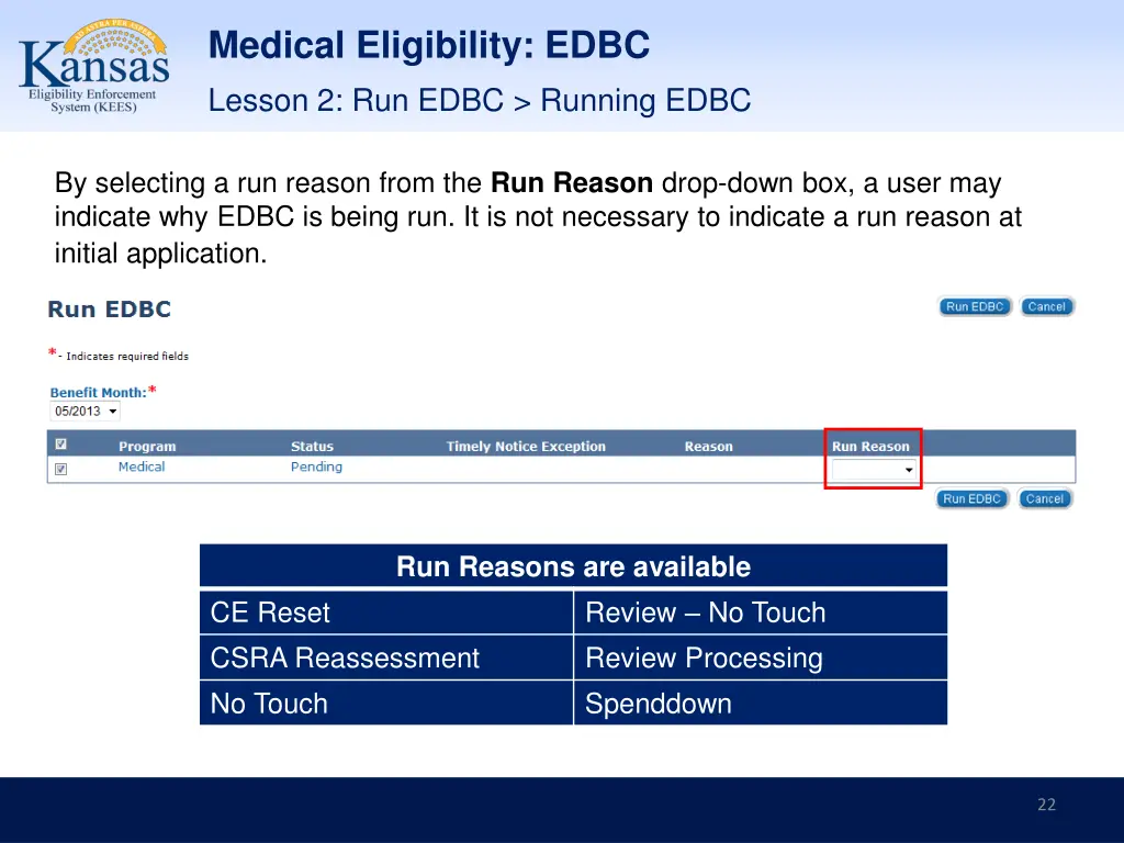 medical eligibility edbc 19