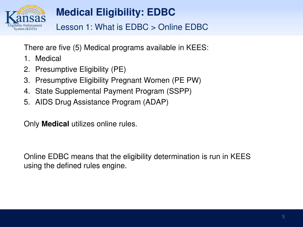 medical eligibility edbc 2