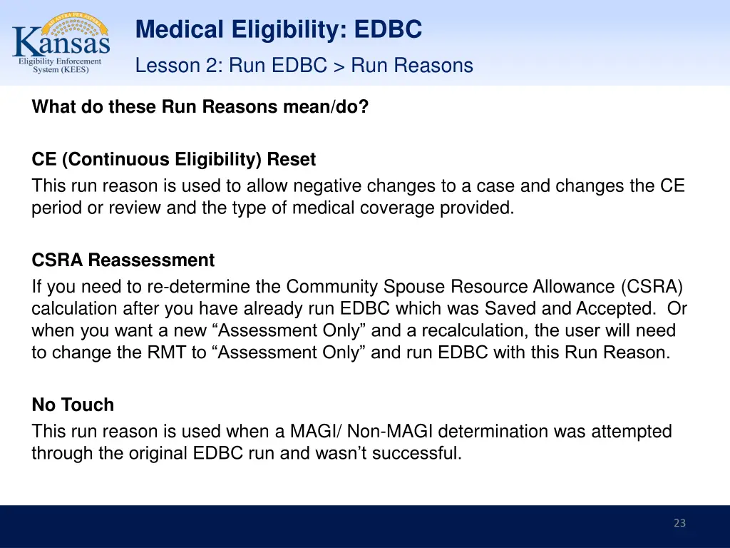 medical eligibility edbc 20