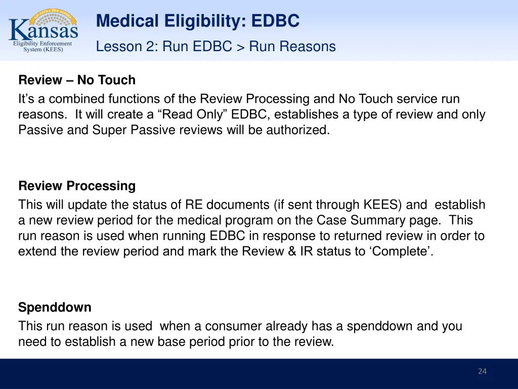 medical eligibility edbc 21