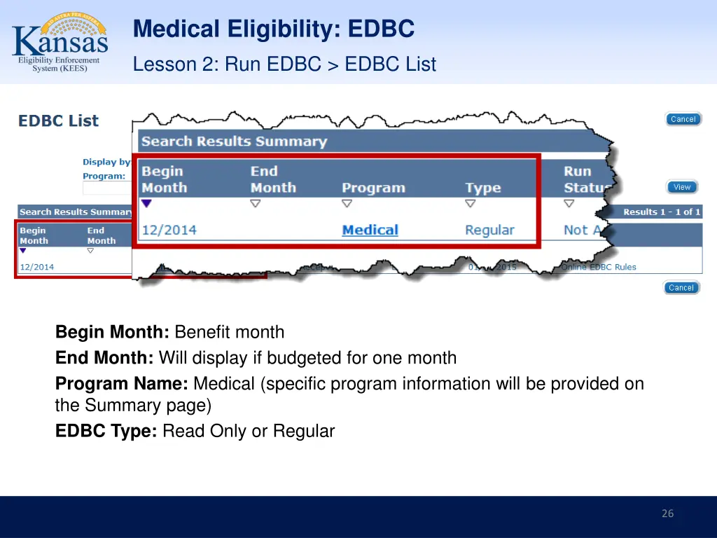 medical eligibility edbc 23