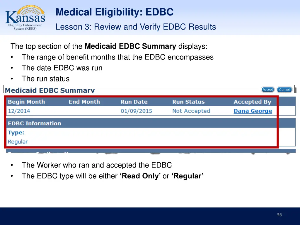 medical eligibility edbc 33