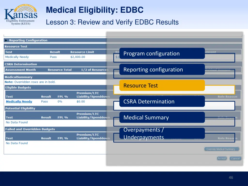 medical eligibility edbc 36