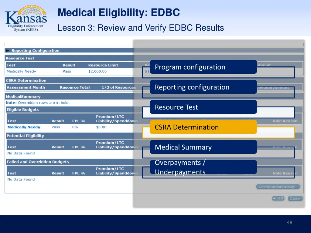 medical eligibility edbc 38