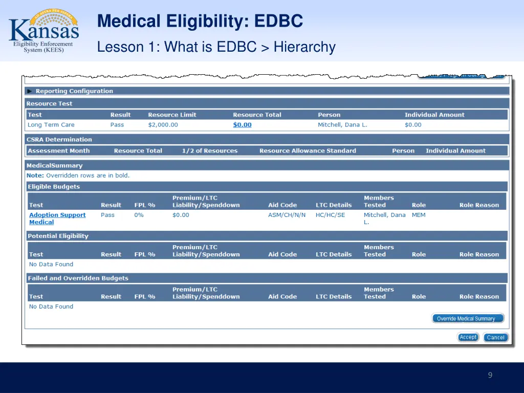 medical eligibility edbc 6