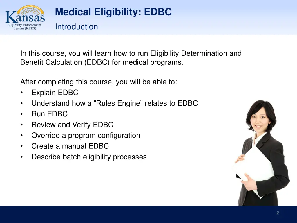 medical eligibility edbc introduction