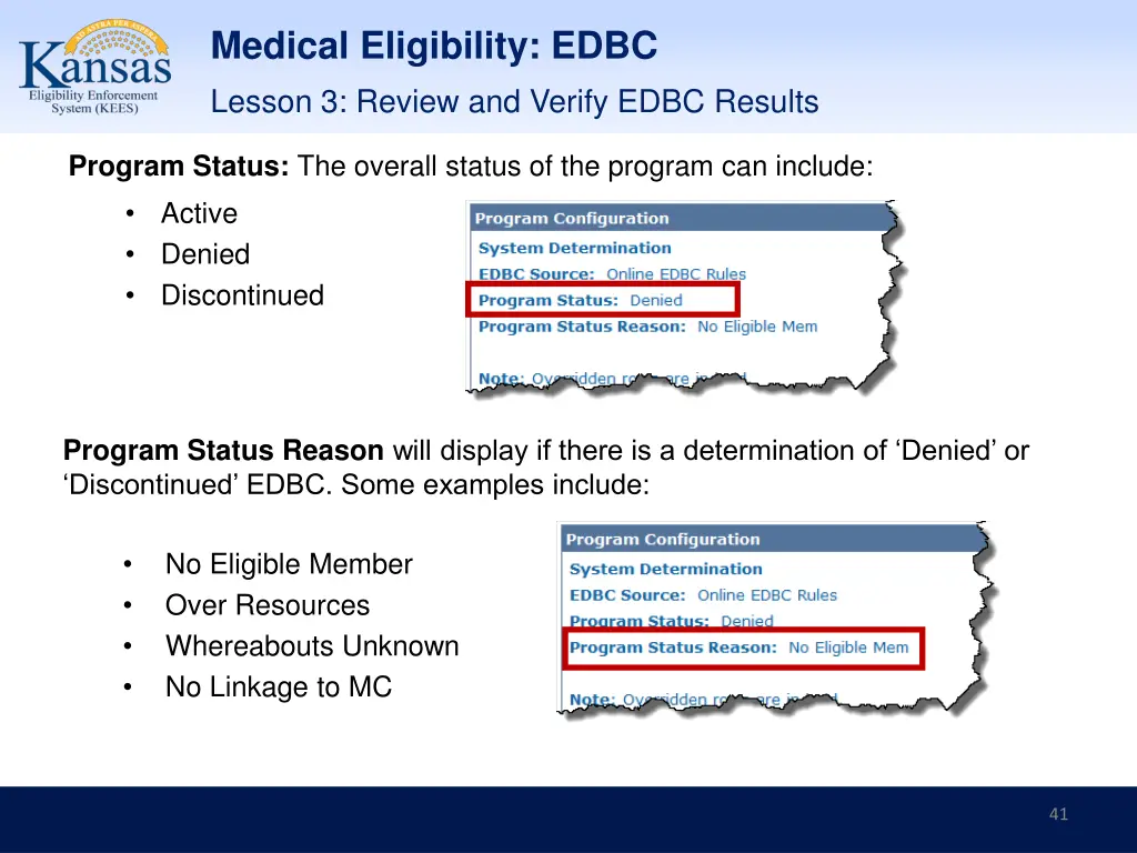 medical eligibility edbc lesson 3 review 3