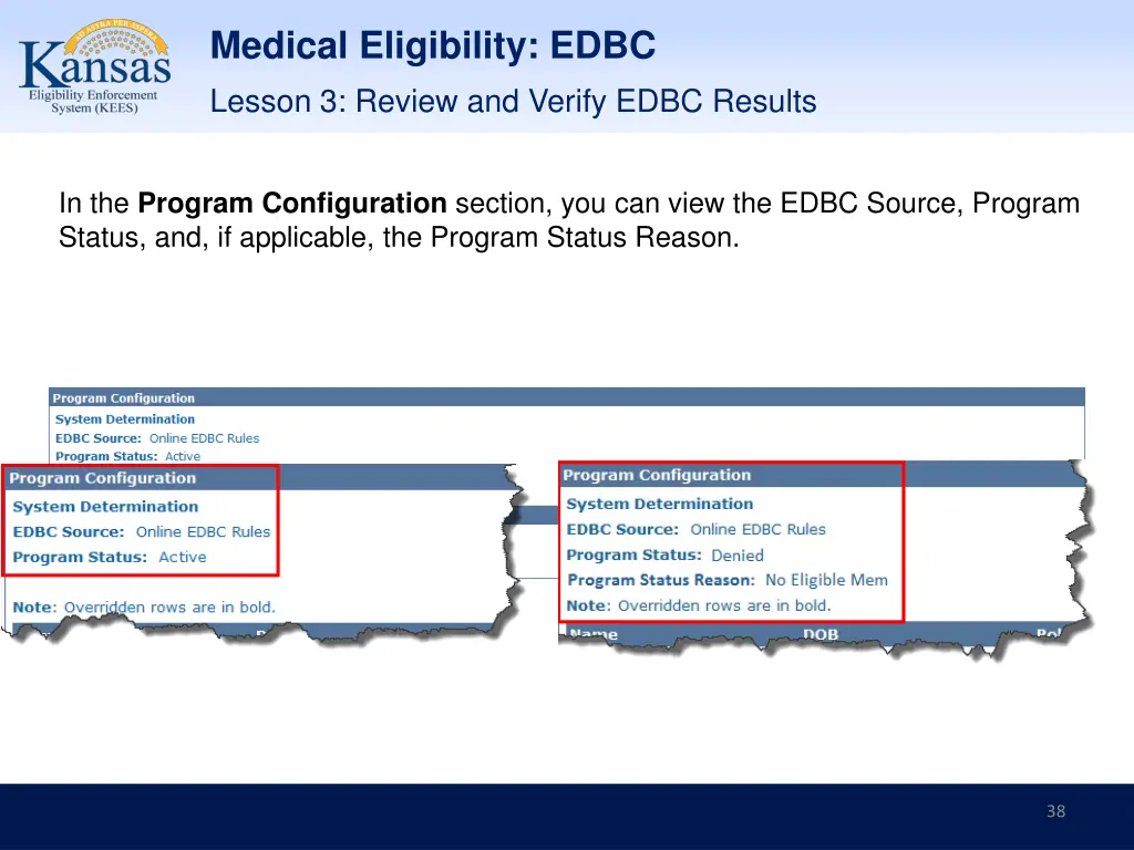 medical eligibility edbc lesson 3 review