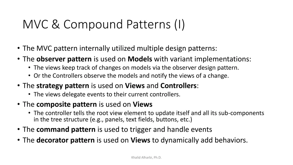 mvc compound patterns i
