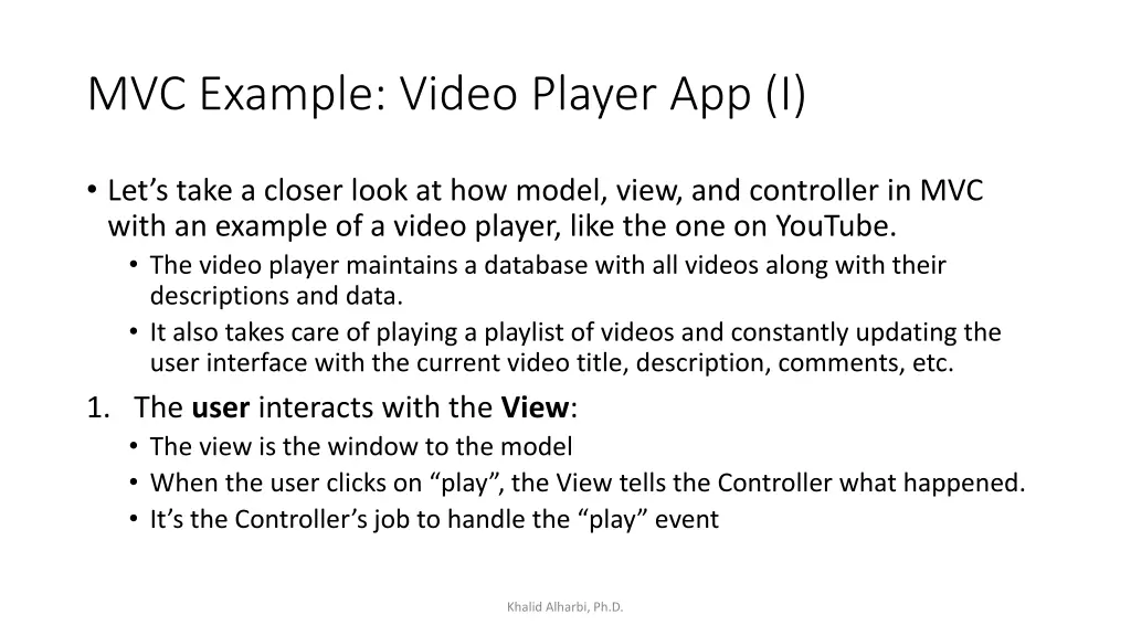 mvc example video player app i