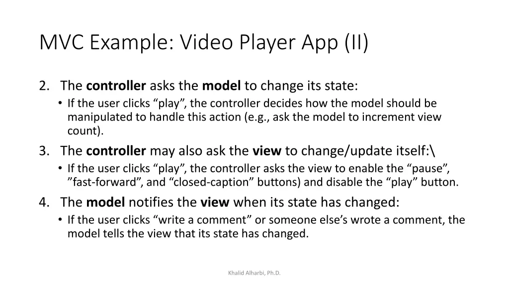 mvc example video player app ii