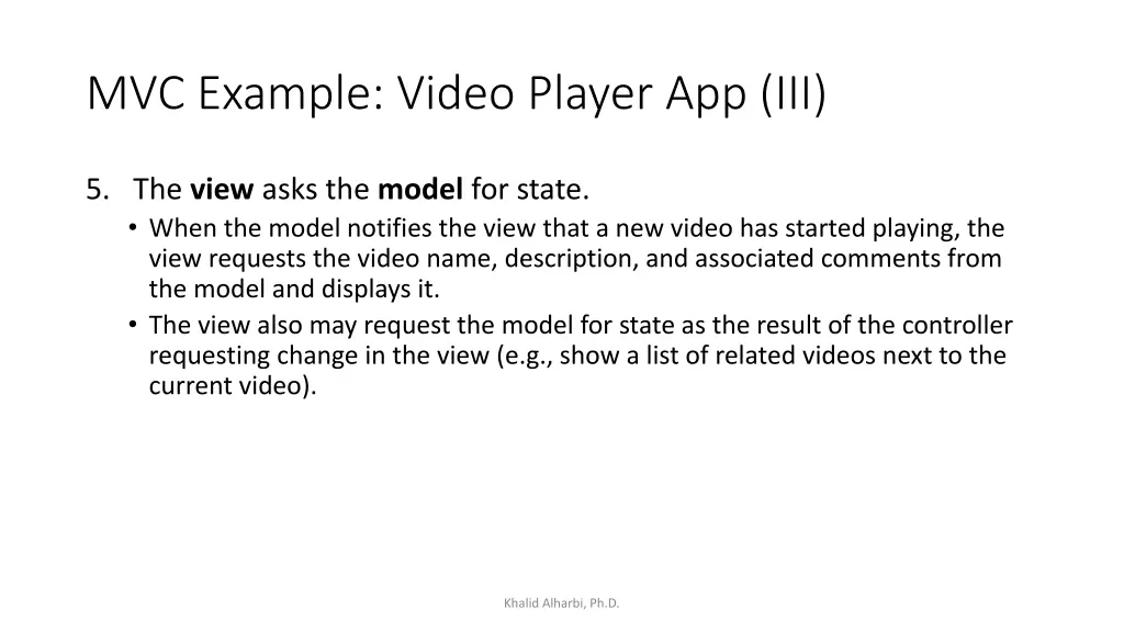 mvc example video player app iii
