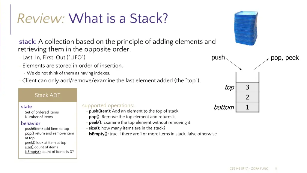 review what is a stack