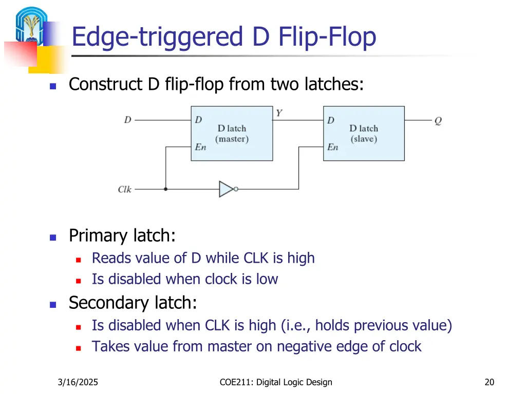 edge triggered d flip flop