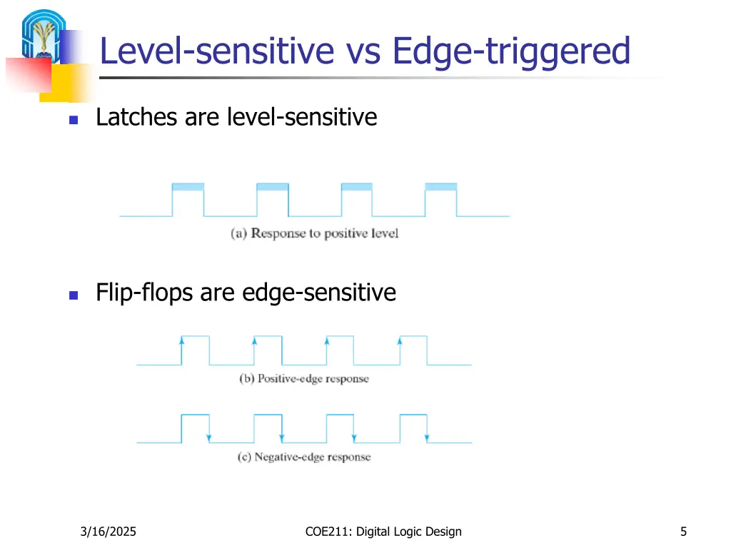 level sensitive vs edge triggered