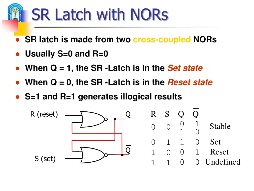 sr latch with nors