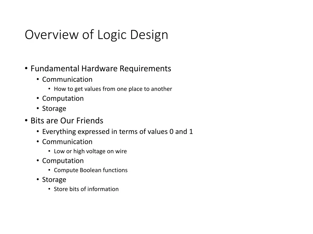 overview of logic design