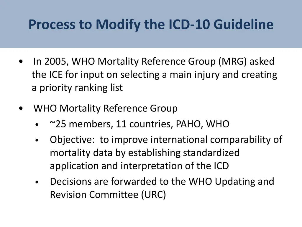 process to modify the icd 10 guideline