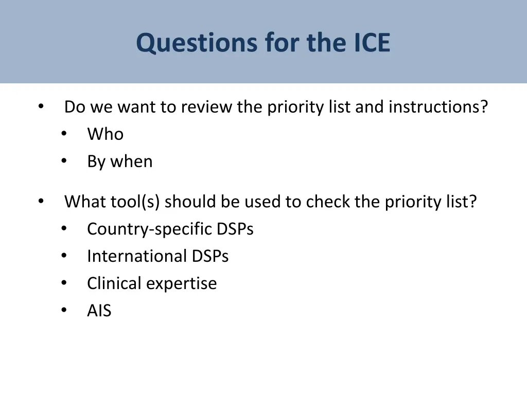questions for the ice