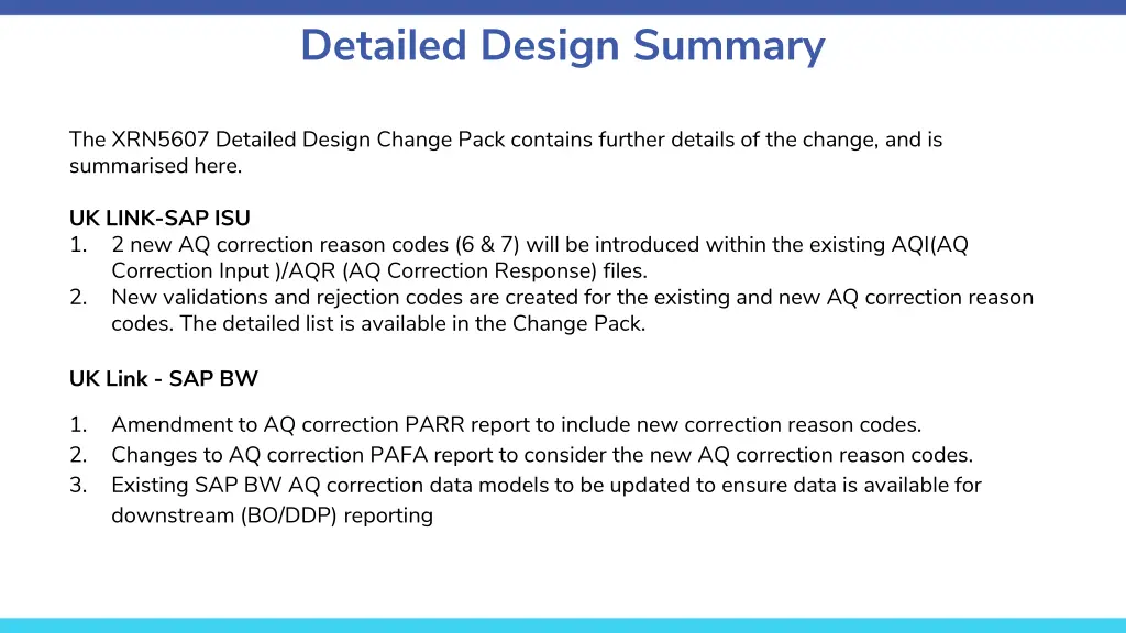 detailed design summary