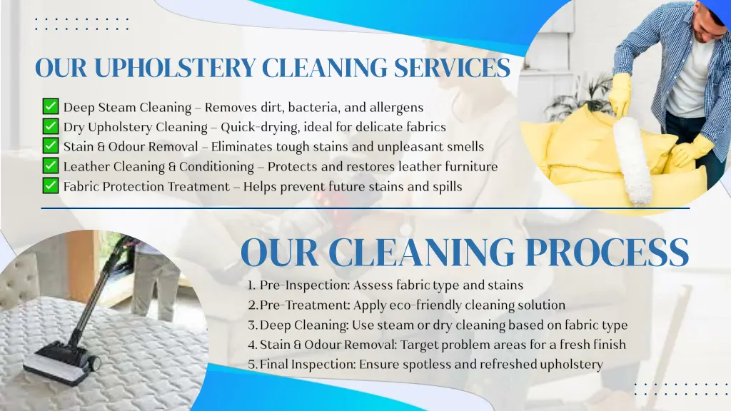 our upholstery cleaning services