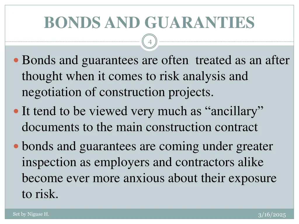 bonds and guaranties