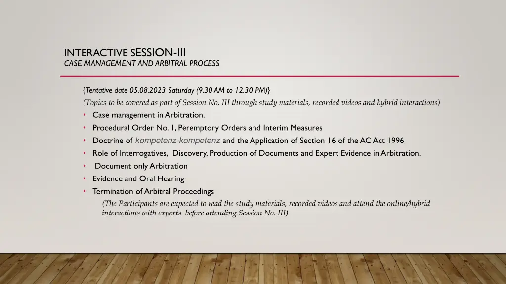 interactive s ession iii case management