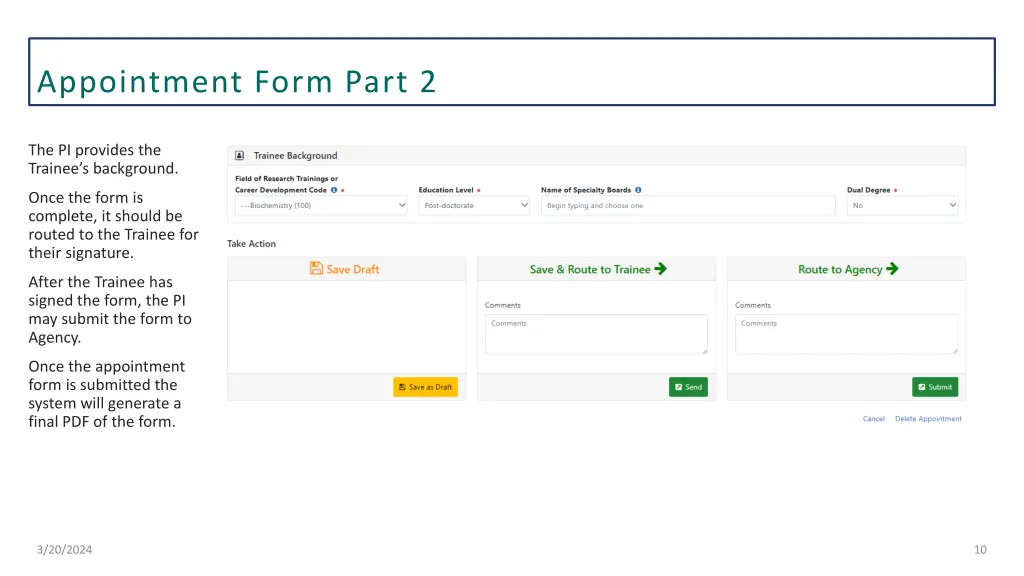 appointment form part 2