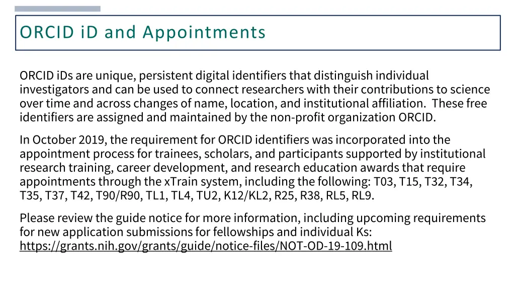 orcid id and appointments